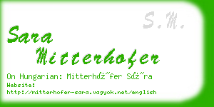 sara mitterhofer business card